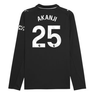 2025-2026 Man City Long Sleeve Away Shirt (Akanji 25)