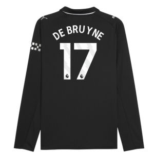 2025-2026 Man City Long Sleeve Away Shirt (De Bruyne 17)