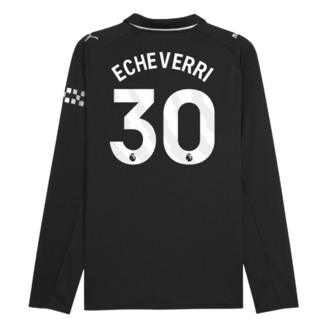 2025-2026 Man City Long Sleeve Away Shirt (Echeverri 30)