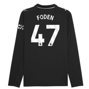 2025-2026 Man City Long Sleeve Away Shirt (Foden 47)
