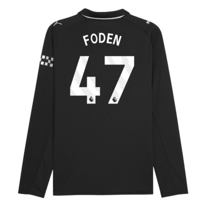 2025-2026 Man City Long Sleeve Away Shirt (Foden 47)