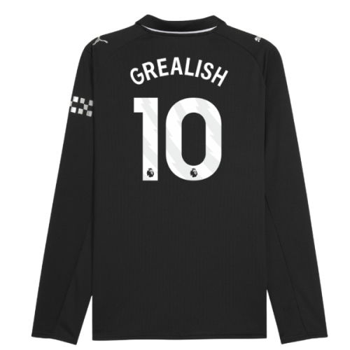 2025-2026 Man City Long Sleeve Away Shirt (Grealish 10)