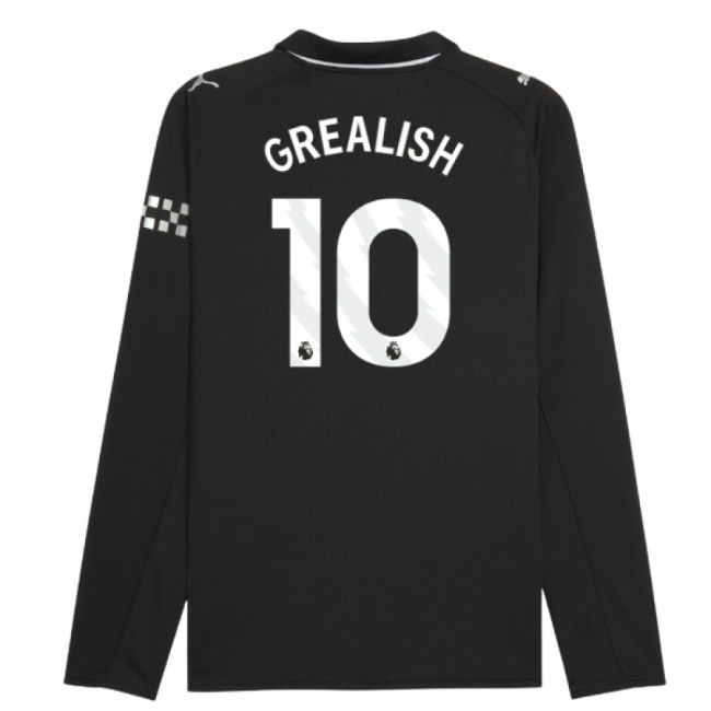 2025-2026 Man City Long Sleeve Away Shirt (Grealish 10)