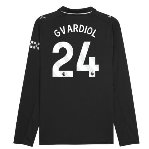 2025-2026 Man City Long Sleeve Away Shirt (Gvardiol 24)