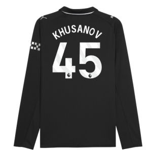 2025-2026 Man City Long Sleeve Away Shirt (Khusanov 45)