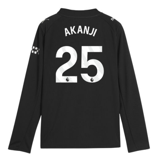 2025-2026 Man City Long Sleeve Away Shirt (Kids) (Akanji 25)  2025-2026 Man City Long Sleeve Away Shirt (Kids) (Akanji 25)