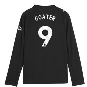 2025-2026 Man City Long Sleeve Away Shirt (Kids) (Goater 9)