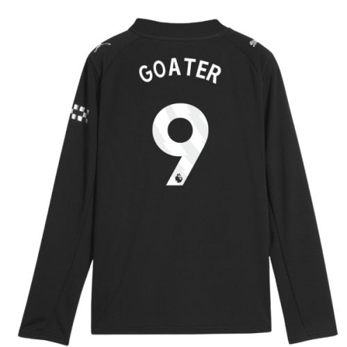 2025-2026 Man City Long Sleeve Away Shirt (Kids) (Goater 9)