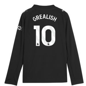 2025-2026 Man City Long Sleeve Away Shirt (Kids) (Grealish 10)