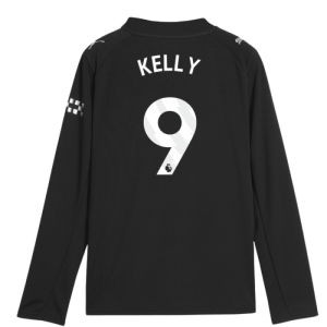 2025-2026 Man City Long Sleeve Away Shirt (Kids) (Kelly 9)