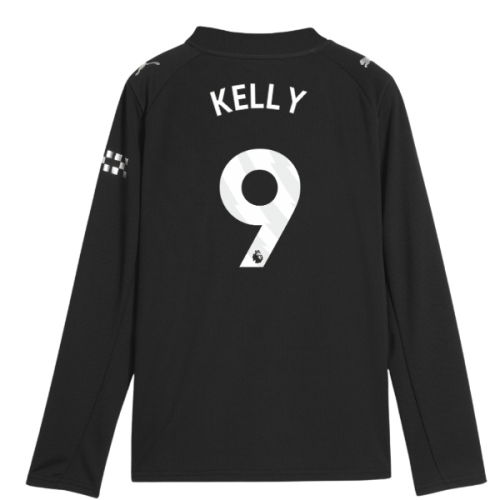 2025-2026 Man City Long Sleeve Away Shirt (Kids) (Kelly 9)