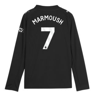 2025-2026 Man City Long Sleeve Away Shirt (Kids) (Marmoush 7)