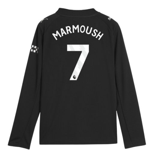 2025-2026 Man City Long Sleeve Away Shirt (Kids) (Marmoush 7)