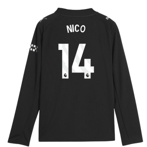2025-2026 Man City Long Sleeve Away Shirt (Kids) (Nico 14)