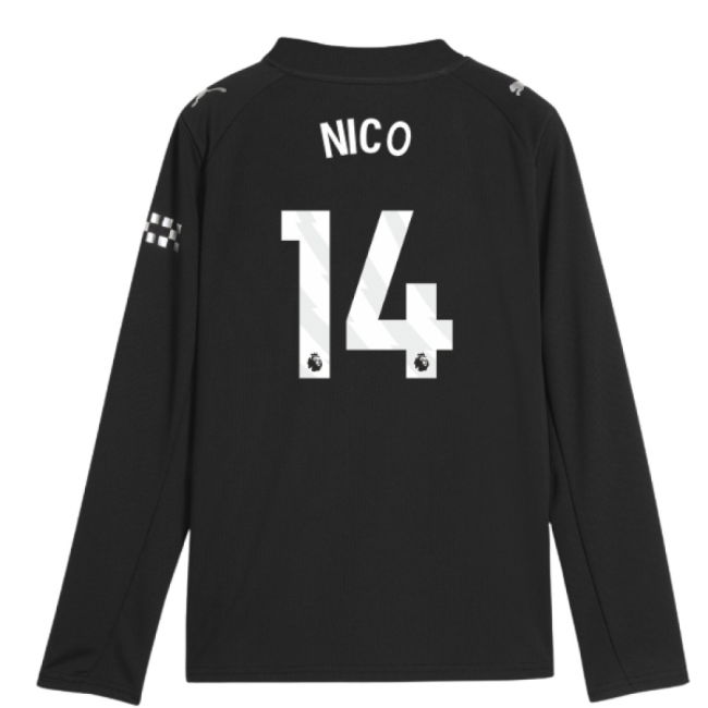 2025-2026 Man City Long Sleeve Away Shirt (Kids) (Nico 14)