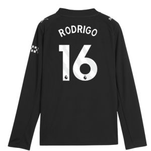 2025-2026 Man City Long Sleeve Away Shirt (Kids) (Rodrigo 16)