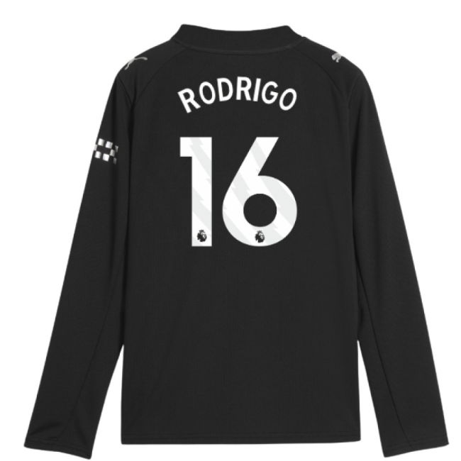 2025-2026 Man City Long Sleeve Away Shirt (Kids) (Rodrigo 16)