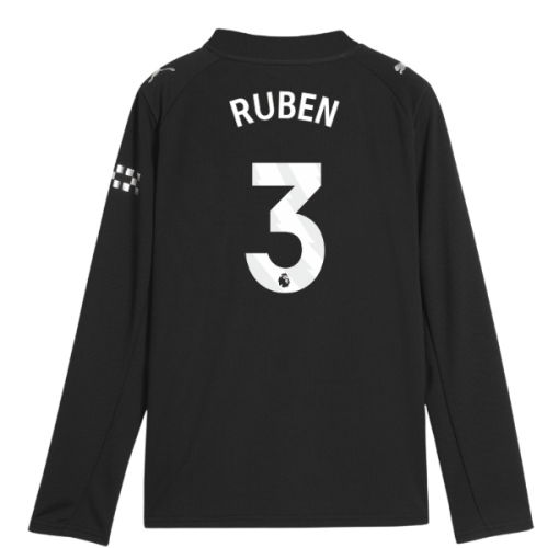 2025-2026 Man City Long Sleeve Away Shirt (Kids) (Ruben 3)