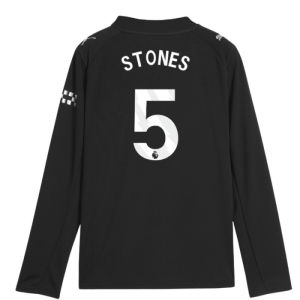 2025-2026 Man City Long Sleeve Away Shirt (Kids) (Stones 5)