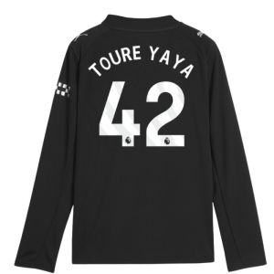 2025-2026 Man City Long Sleeve Away Shirt (Kids) (Toure Yaya 42)