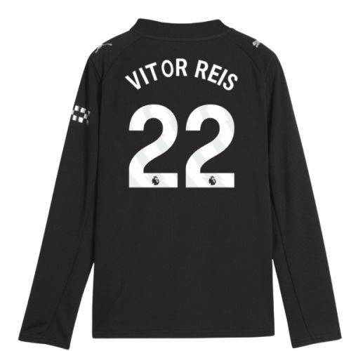 2025-2026 Man City Long Sleeve Away Shirt (Kids) (Vitor Reis 22)  2025-2026 Man City Long Sleeve Away Shirt (Kids) (Vitor Reis 22)
