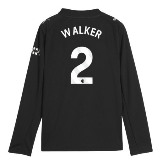 2025-2026 Man City Long Sleeve Away Shirt (Kids) (Walker 2)