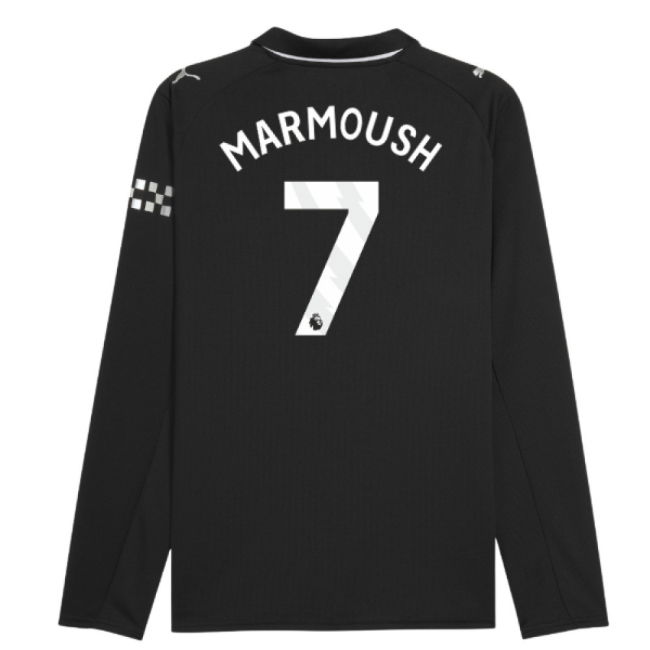 2025-2026 Man City Long Sleeve Away Shirt (Marmoush 7)