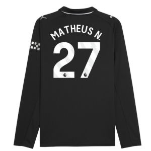 2025-2026 Man City Long Sleeve Away Shirt (Matheus N. 27)