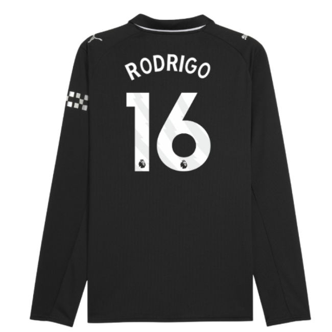 2025-2026 Man City Long Sleeve Away Shirt (Rodrigo 16)