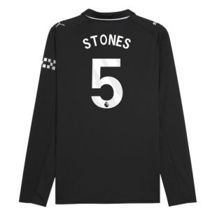 2025-2026 Man City Long Sleeve Away Shirt (Stones 5)