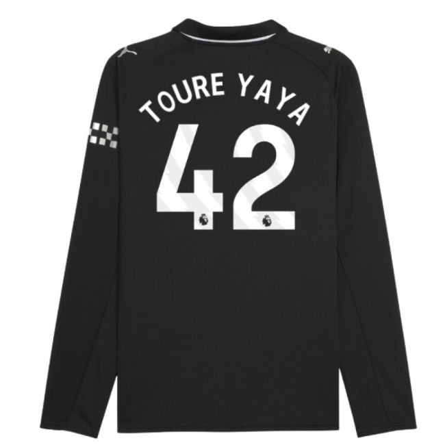 2025-2026 Man City Long Sleeve Away Shirt (Toure Yaya 42)