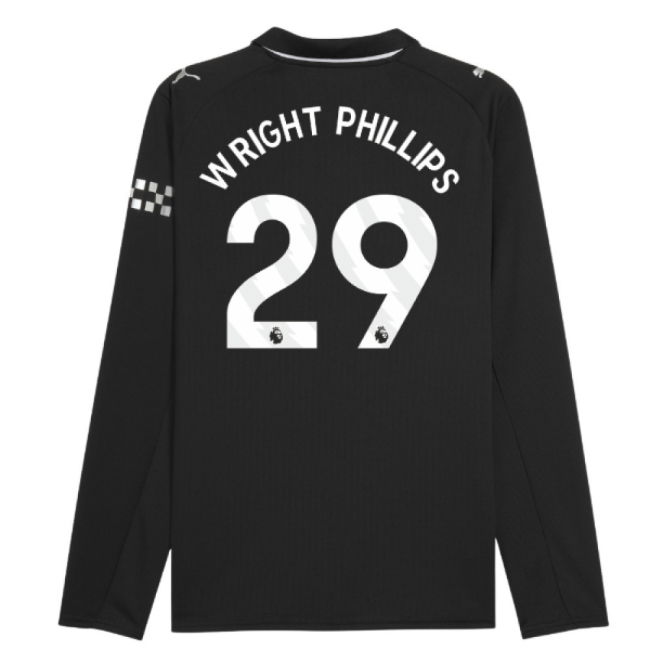 2025-2026 Man City Long Sleeve Away Shirt (Wright Phillips 29)