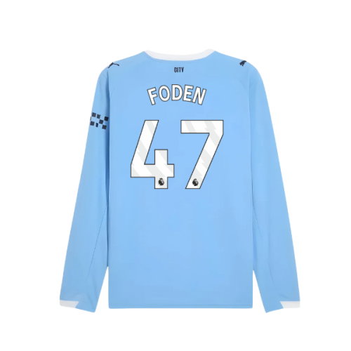 2025-2026 Man City Long Sleeve Home Shirt (Foden 47)