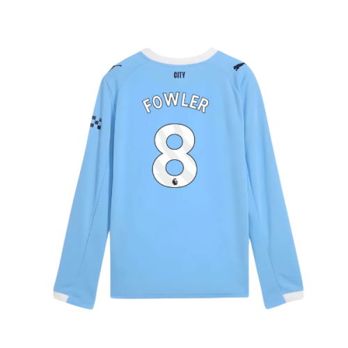 2025-2026 Man City Long Sleeve Home Shirt (Kids) (Fowler 8) 2025-2026 Man City Long Sleeve Home Shirt (Kids) (Fowler 8)