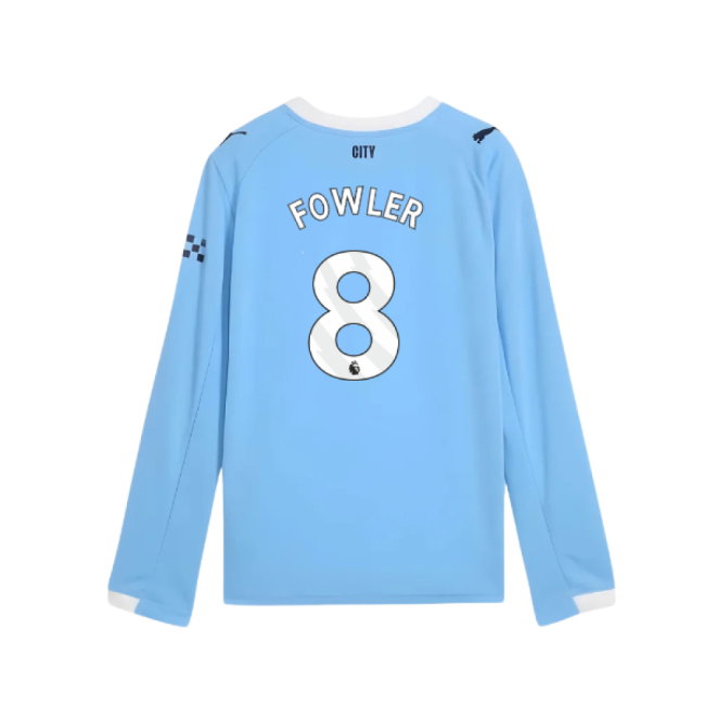 2025-2026 Man City Long Sleeve Home Shirt (Kids) (Fowler 8)