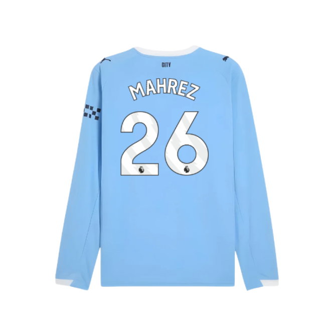 2025-2026 Man City Long Sleeve Home Shirt (Mahrez 26)