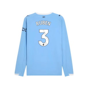 2025-2026 Man City Long Sleeve Home Shirt (Ruben 3)