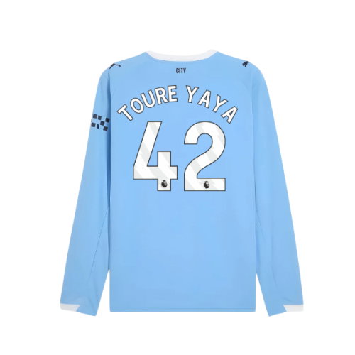 2025-2026 Man City Long Sleeve Home Shirt (Toure Yaya 42)