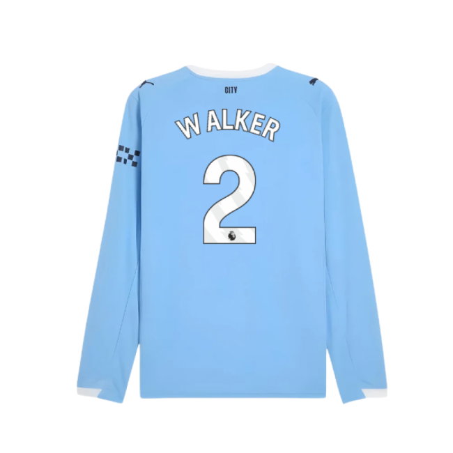 2025-2026 Man City Long Sleeve Home Shirt (Walker 2)