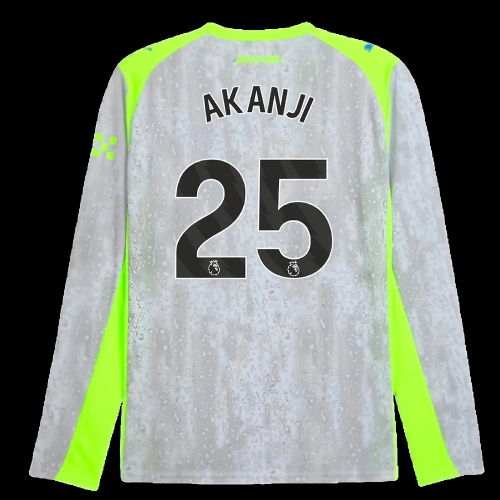 2025-2026 Man City Long Sleeve Third Shirt (Akanji 25)