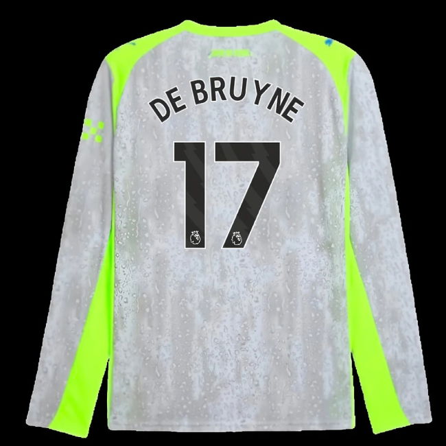 2025-2026 Man City Long Sleeve Third Shirt (De Bruyne 17)