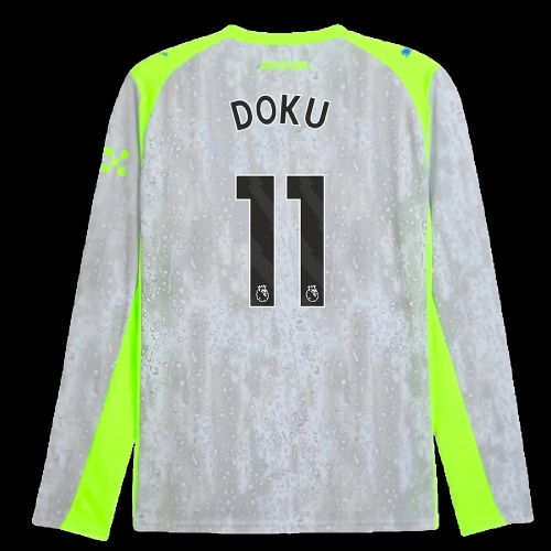 2025-2026 Man City Long Sleeve Third Shirt (Doku 11)