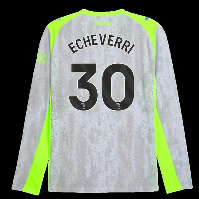 2025-2026 Man City Long Sleeve Third Shirt (Echeverri 30)