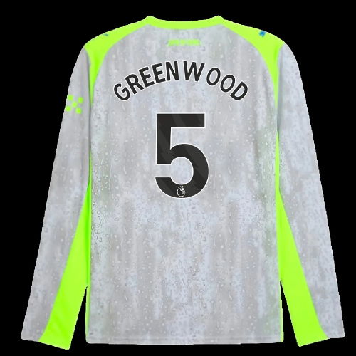 2025-2026 Man City Long Sleeve Third Shirt (Greenwood 5)