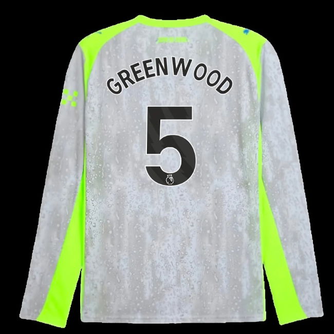 2025-2026 Man City Long Sleeve Third Shirt (Greenwood 5)