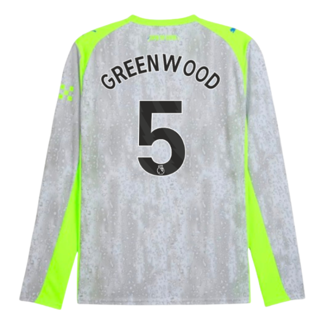 2025-2026 Man City Long Sleeve Third Shirt (Greenwood 5)