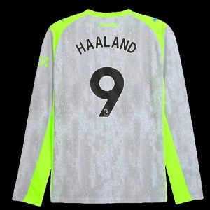 2025-2026 Man City Long Sleeve Third Shirt (Haaland 9)