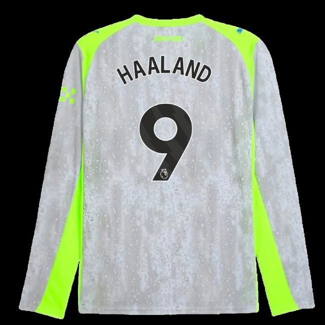 2025-2026 Man City Long Sleeve Third Shirt (Haaland 9)