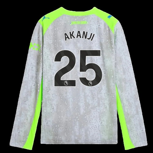 2025-2026 Man City Long Sleeve Third Shirt (Kids) (Akanji 25)