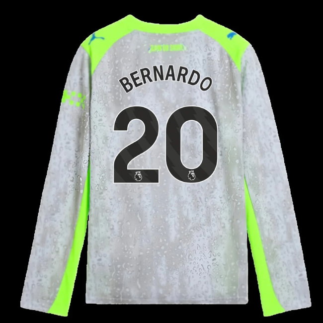2025-2026 Man City Long Sleeve Third Shirt (Kids) (Bernardo 20)